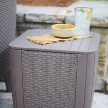 Garden table/storage box Luzon Flat Wicker beige
