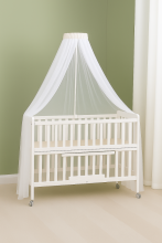 La Bebe™ Canopy Universal Art.252197 Белый Универсальный балдахин / москитная сетка для детской кроватки или колыбельки 150х150 см