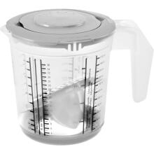Measuring jug with anti-slip function and lid / citrus squeezer 1L Matteo &Oslash;14x15cm transparent/gray