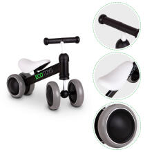 Balance bike, exercise bike, mini bike for children, black, ECOTOYS