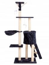 Kaķu skrāpēšanas stabs ar māju un gultu 138 cm XL pelēks Petsi