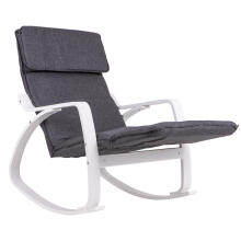 Rocking Chair with Adjustable Footrest White Frame ModernHome