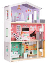 Large wooden dollhouse with a movable elevator ECOTOYS