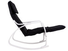 Rocking Chair with Adjustable Footrest White and Black ModernHome