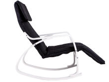 Rocking Chair with Adjustable Footrest White and Black ModernHome
