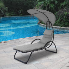 Garden Lounger with Large Oval Canopy MultiGarden