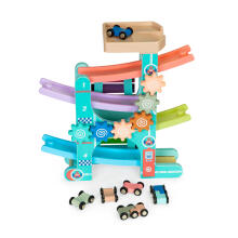 Wooden Ramp Track with 6 Cars + Xylophone by ECOTOYS