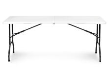 Katrings galds 180 cm salokāms uz koferi balts ModernHome