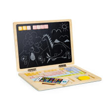 Wooden Magnetic educational blackboard laptop with phone and letters ECOTOYS