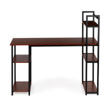Computer desk loft table shelves light oak DARK BRONZE