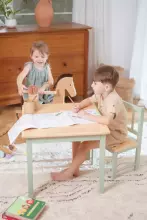 Geuther Activity Seating Set Art.2413SET_GRNA Bērnu koka komplekts galds un krēsli