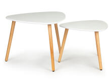 Coffee table set of 2, Scandinavian white top