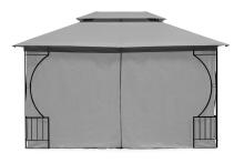 Luxury Grey Garden Pavilion Tent Gazebo 3x4 m with Mosquito Net and Full Walls MultiGarden