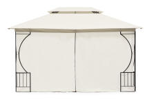 Luxury Beige Garden Pavilion Tent Gazebo 3x4 m with Mosquito Net and Full Walls MultiGarden