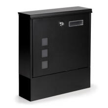 Steel Mailbox Letterbox black with lock