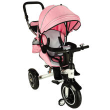 Ikonka Art.KX6628_6 Trike Fix V3 tricikls 3in1 ratiņi velosipēds 360 grozāms bezmaksas ritenis rozā krāsā