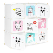 Bērnu uzglabāšanas skapis ar 9 plauktiem