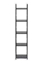 Modern wooden shelf, metal frame LOFT, 5 shelves, black ModernHome