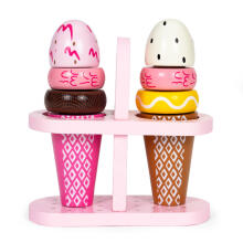 Set of wooden Velcro ice creams for children 9 elements