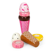 Set of wooden Velcro ice creams for children 9 elements