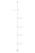 Corner telescopic bathroom shelf, 4 shelves, hanger