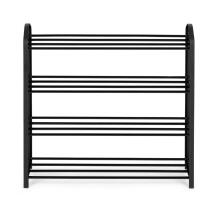 Metal shoe rack, 4 shelves, 12 pairs of shoes, black ModernHome