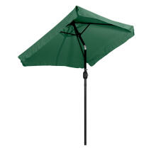 Large rectangular garden umbrella, tilt mechanism, crank handle, green, 200x140 cm, MultiGarden