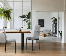 4 samta krēslu komplekts ēdamistabai un viesistabai pelēks ModernHome