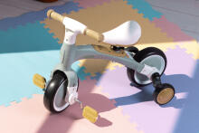 Balance bike with pedals - training side wheels 3in1 green ECOTOYS