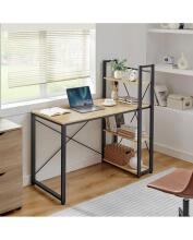 Computer desk with shelves, adjustable legs, oak Sonoma
