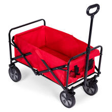 Foldable transport trolley, large garden beach trolley, red, 47x105 cm, MultiGarden