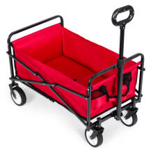 Beach transport garden trolley, foldable, red, 48x90 cm, MultiGarden