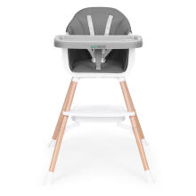 Детский стульчик для кормления 2 в 1, серый, ECOTOYS