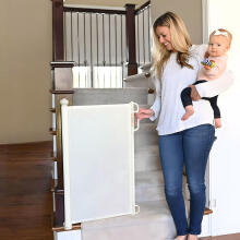 Drošības vārti barjera rullis, 180 cm, aizsargājošs kāpnēm un durvīm, bēšs, ECOTOYS