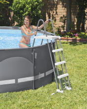 Baseina kāpnes 122 cm, pret slīdēšanas pakāpieni, INTEX 28076