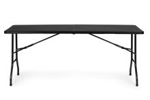Katrings galds 180 cm, salokāms uz koferi, melns, ModernHome
