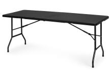 Katrings galds 180 cm, salokāms uz koferi, melns, ModernHome