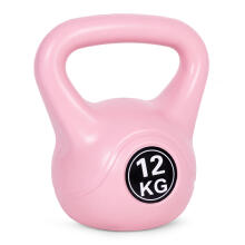 Kettlebell 12 kg vingrošanai, hanteles, svara bumba, fitnesa slodze, rozā, ModernHome