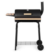 Large garden grill with thermometer, chimney, 3 shelves, wheels, MultiGarden
