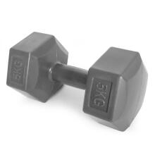 Hex dumbbells set 2x5 kg, exercise weights, fitness load, gray, ModernHome