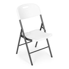 Набор из 4 складных стульев, набор для кейтеринга, металл, HDPE, белый, ModernHome