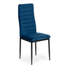 Chairs with Contoured Backrest - BLUE VELVET - Set of 4
