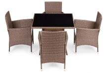 Garden Furniture Set with Rattan-Like Finish – 4 Chairs + Table MultiGarden