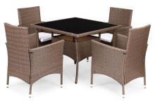 Garden Furniture Set with Rattan-Like Finish – 4 Chairs + Table MultiGarden
