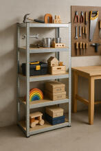 Storage Rack 180x90x40 cm Galvanized Steel, 5 Shelves, 875 kg Capacity ModernHome