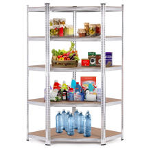 Corner Storage Rack 180x90x40 cm Galvanized Steel, 5 Shelves, 875 kg Capacity ModernHome