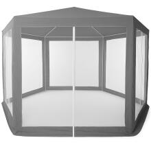 Садовый павильон-тент 2x2x2 м с москитной сеткой серый MultiGarden