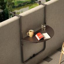 Folding Balcony Table Hanging on Railing Brown ModernHome