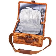 Termiskais piknika grozs 2 personām, ar aprīkojumu 37x27x20 cm, pīts, brūns