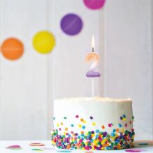 Birthday Fun - Rainbow number candle 2, 3 assorted
